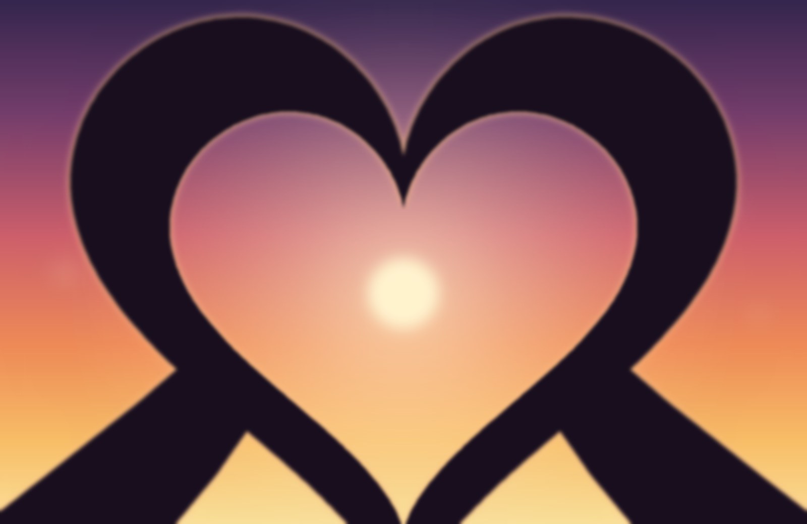 Two hands forming a heart around the setting sun — free online dating on DateMio